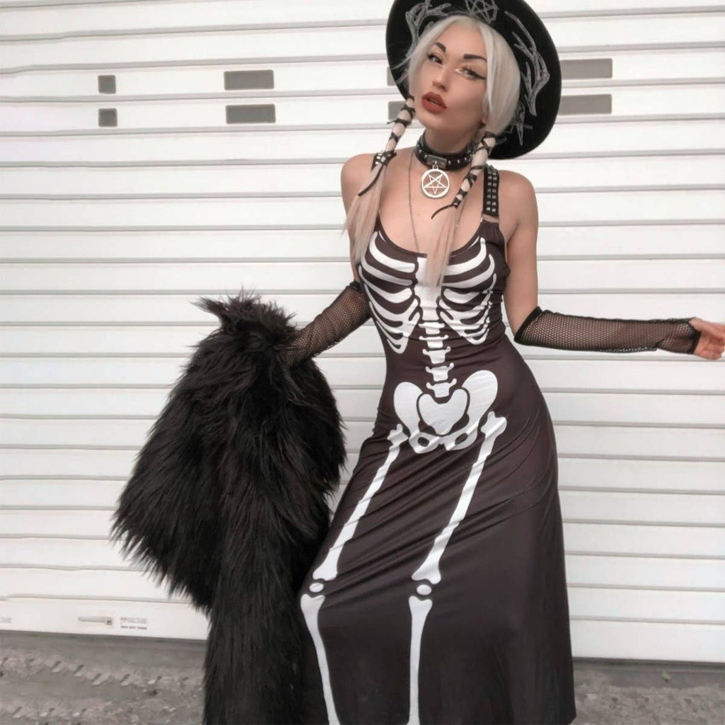 Skeleton Bones Magick Maxi Dress