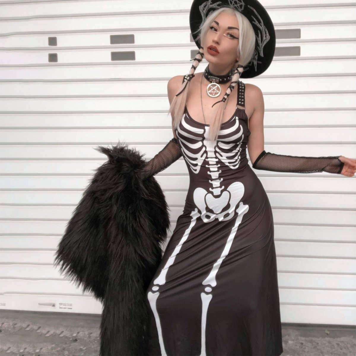 Skeleton Bones Magick Maxi Dress
