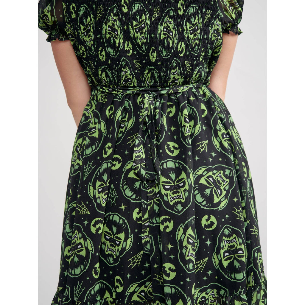 Creampuff Werewolf Dress in Green and Black