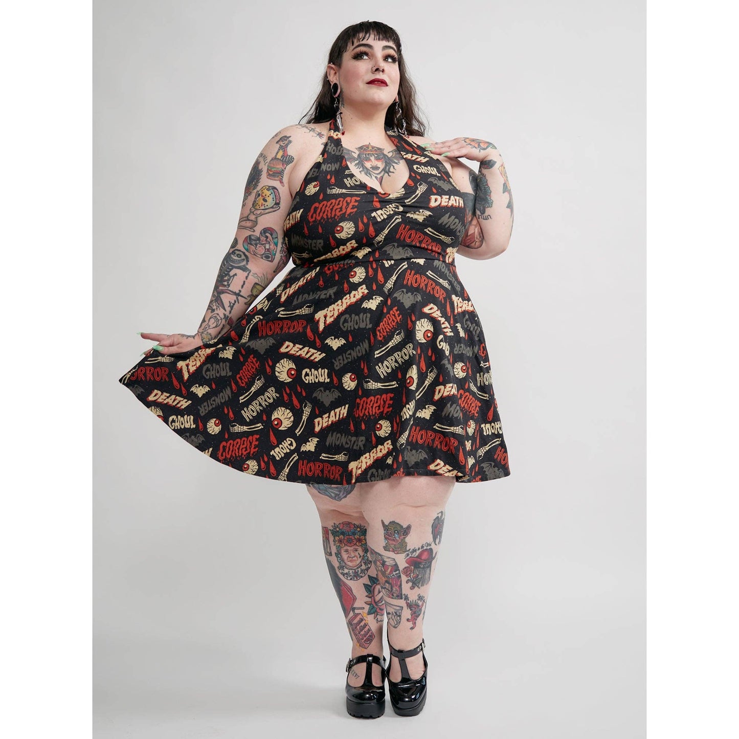 Oh The Horror Halter Skater Dress