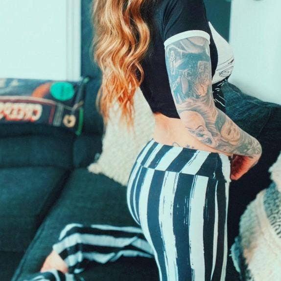 Black and White Striped Hellz Bellz Flares