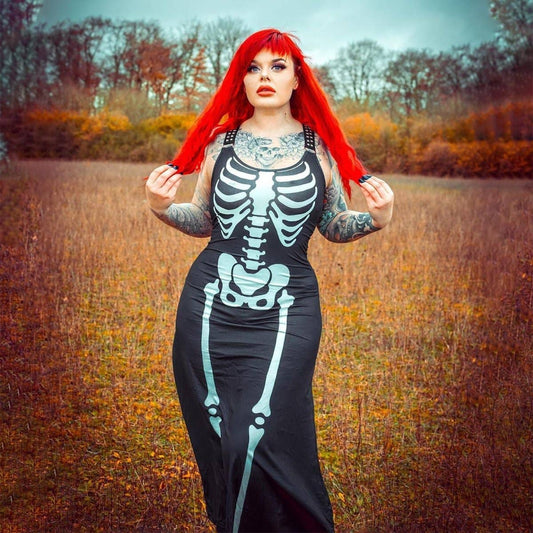 Skeleton Bones Magick Maxi Dress