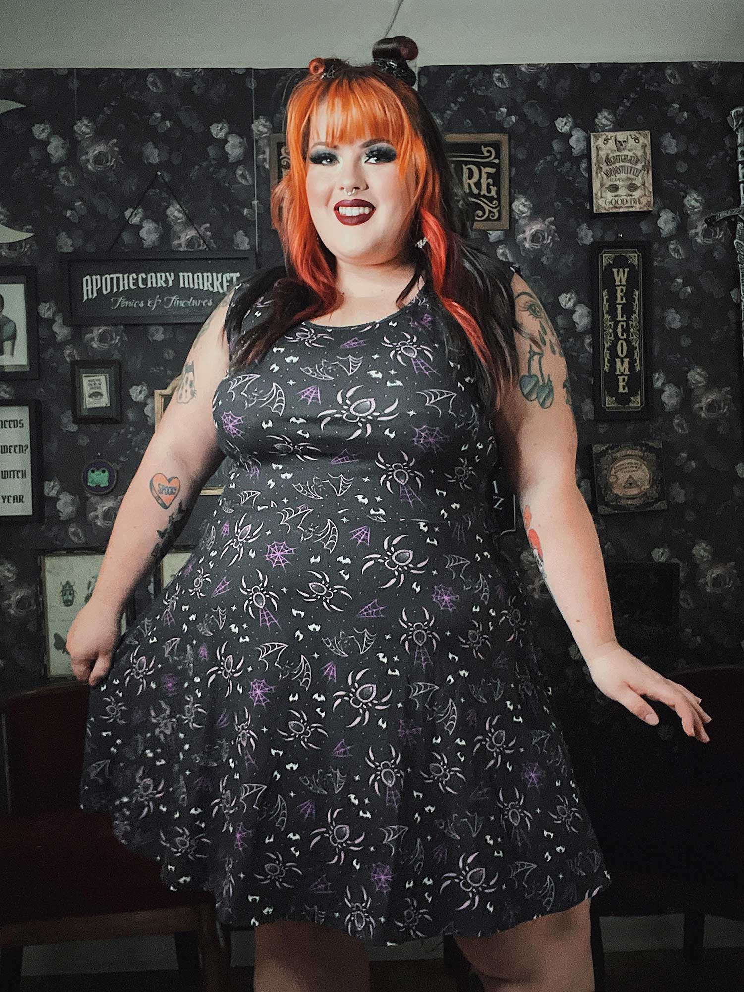 Creepy Crawlies Sleeveless Skater Dress