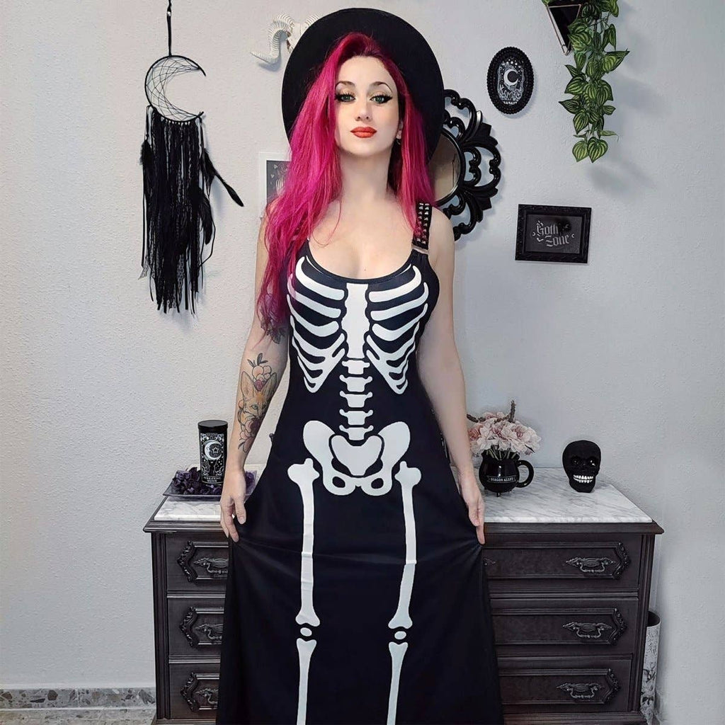 Skeleton Bones Magick Maxi Dress