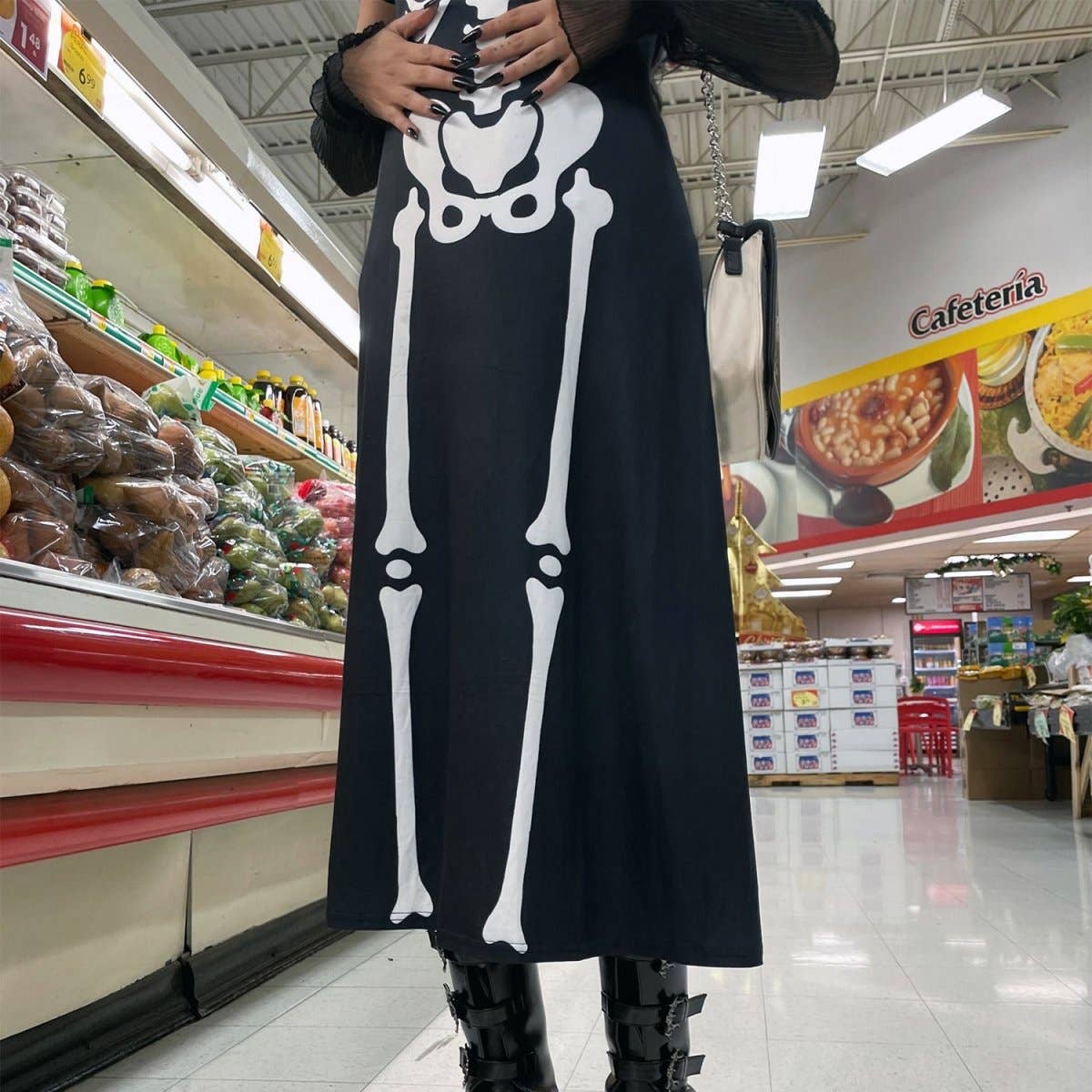 Skeleton Bones Magick Maxi Dress