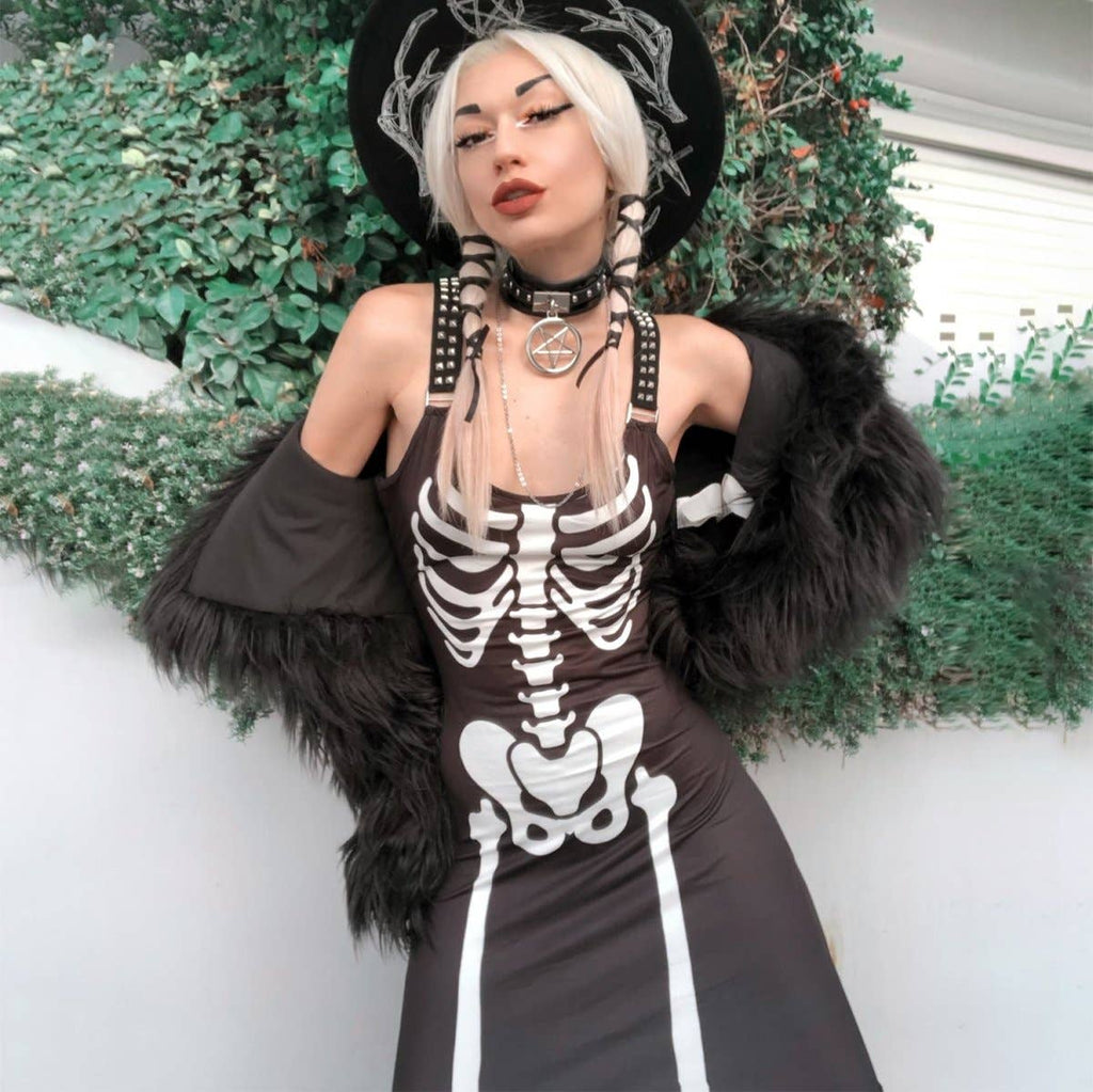 Skeleton Bones Magick Maxi Dress