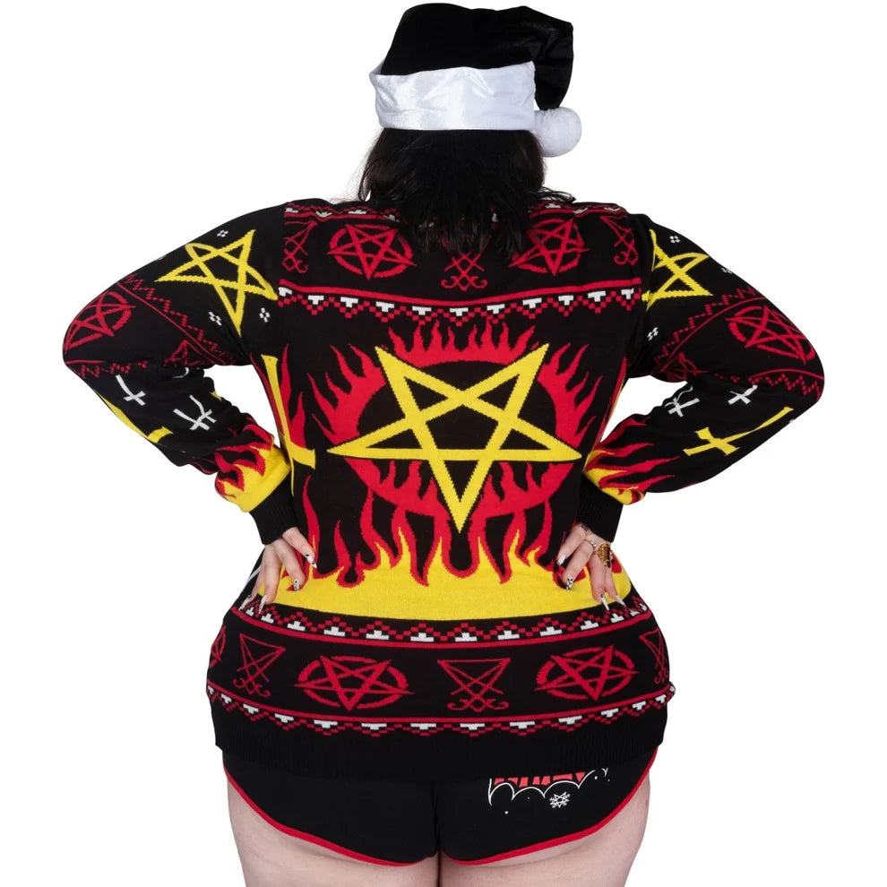 Black Metal Church Fire Sweater