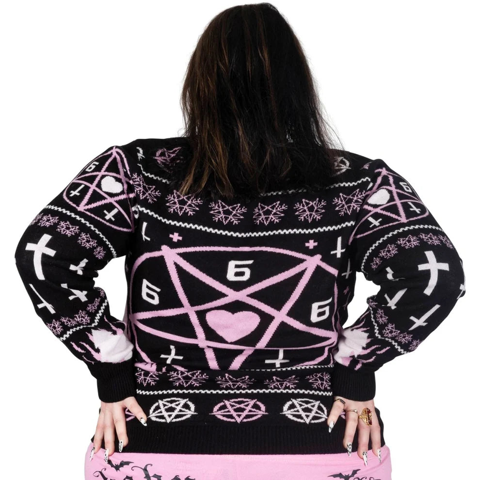 Pastel Goth Pink Merry 666mas Sweater