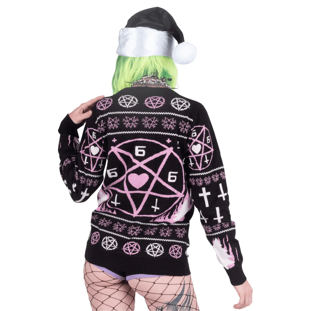 Pastel Goth Pink Merry 666mas Sweater