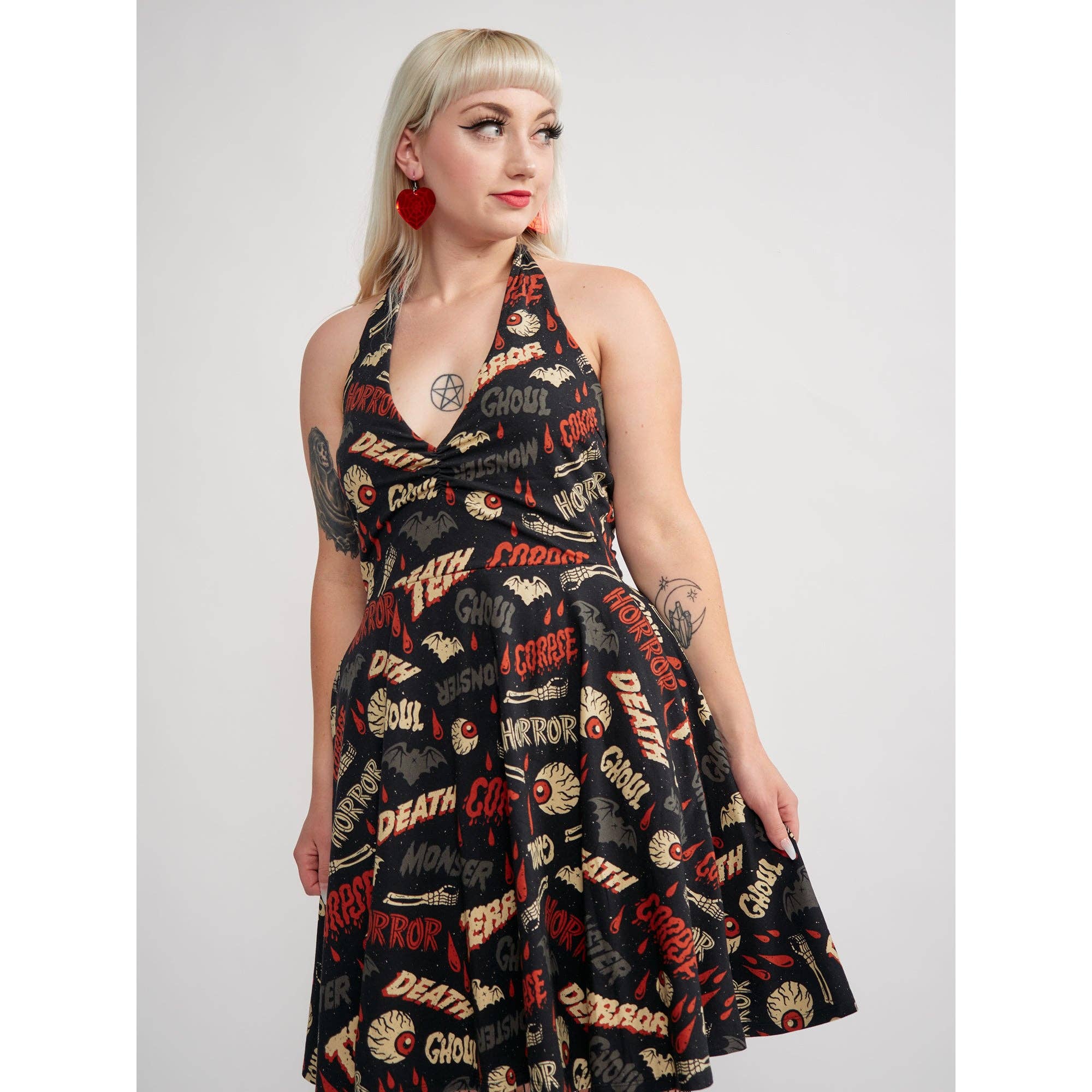 creepy horror skater halter dress