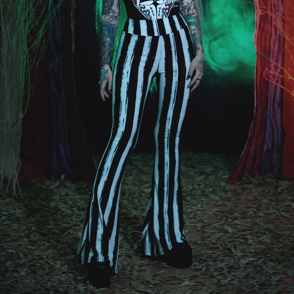 Black and White Striped Hellz Bellz Flares