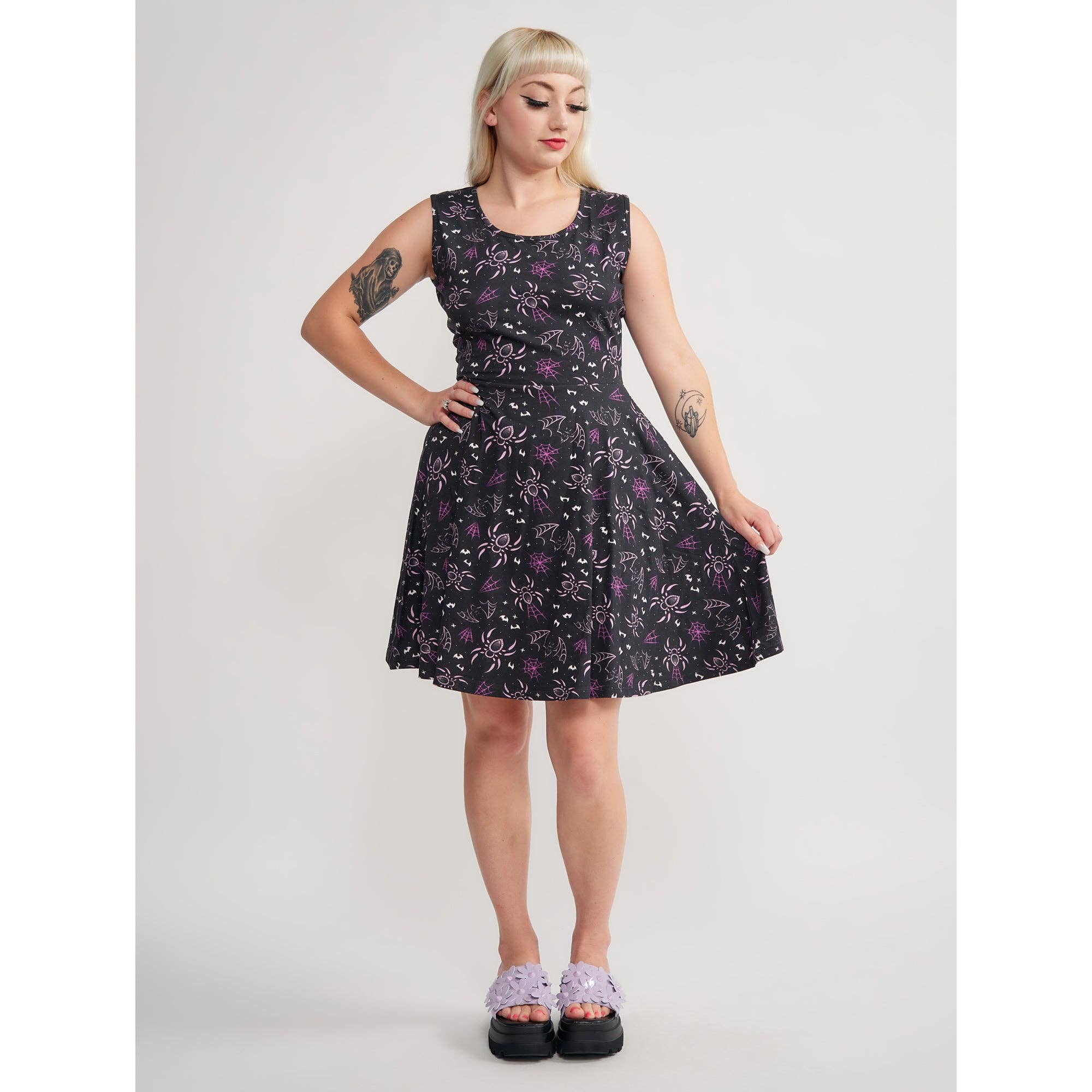 Creepy Crawlies Sleeveless Skater Dress