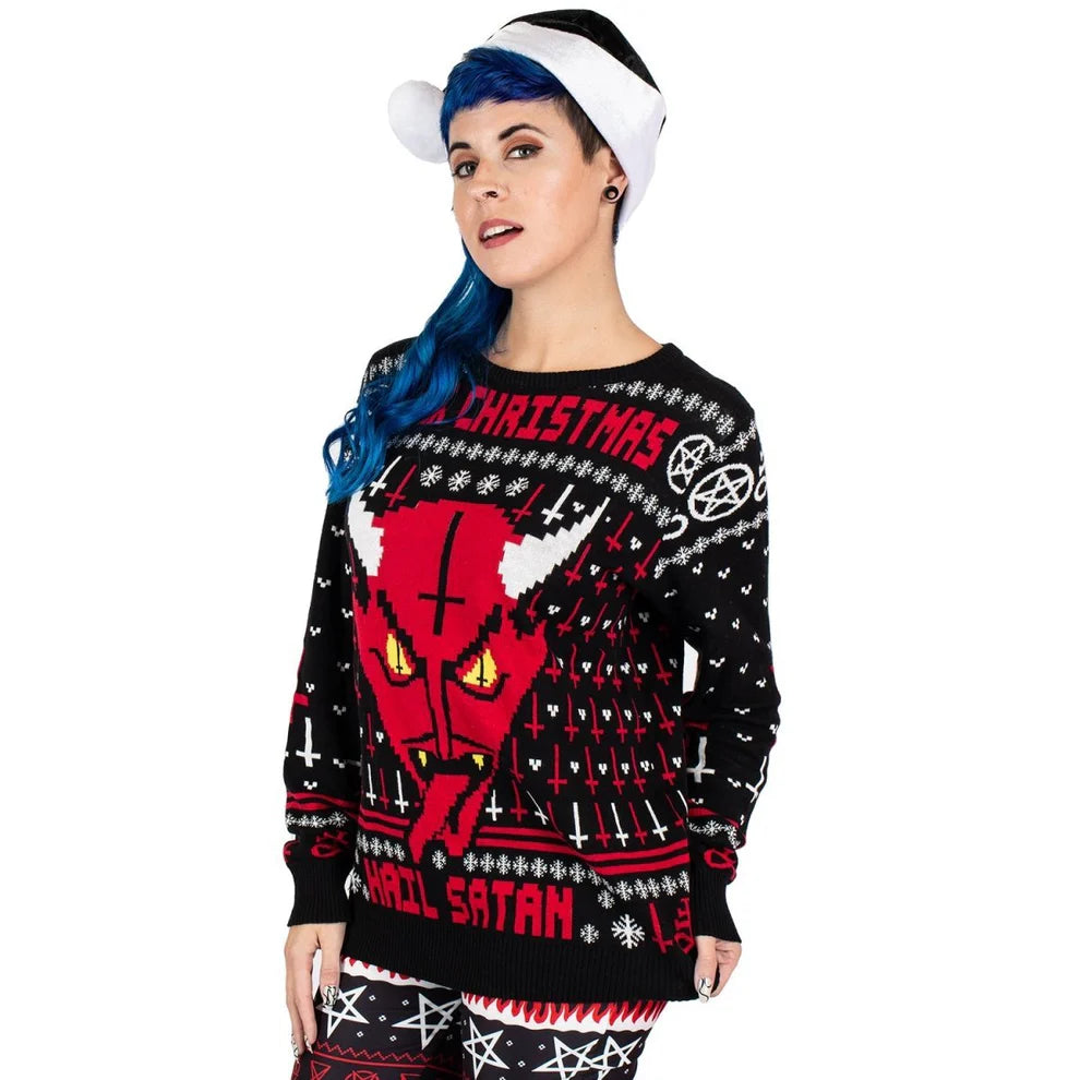 Demon Face Knit Xmas Sweater