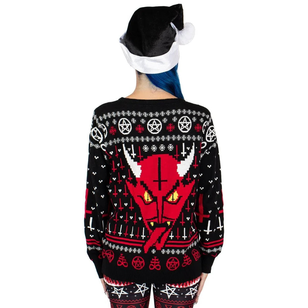 Demon Face Knit Xmas Sweater