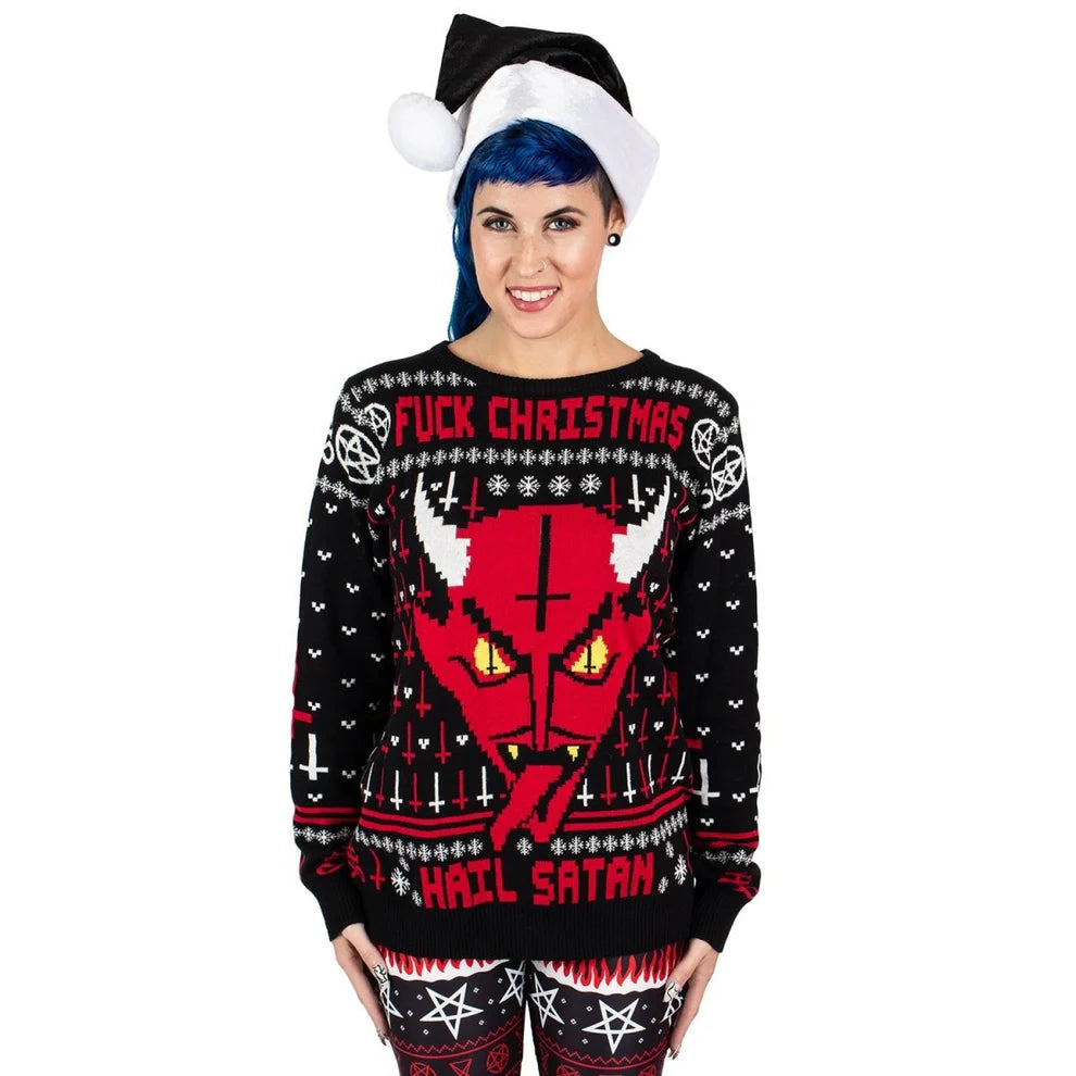 Demon Face Knit Xmas Sweater