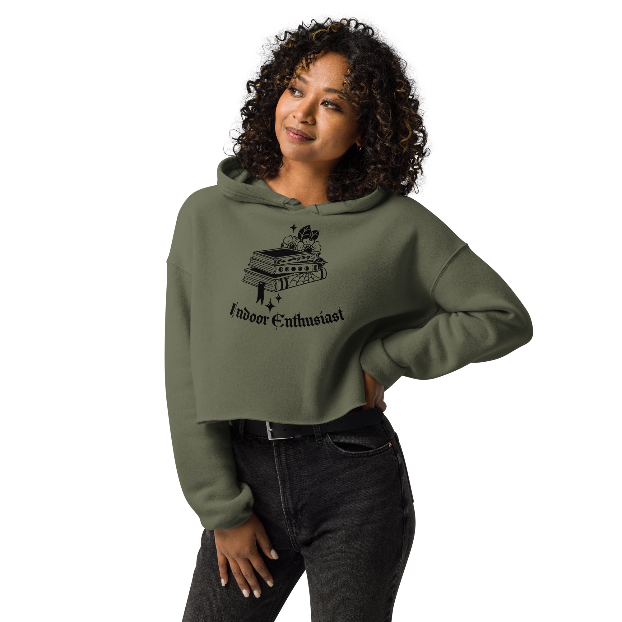 Indoor Enthusiast Crop Hoodie