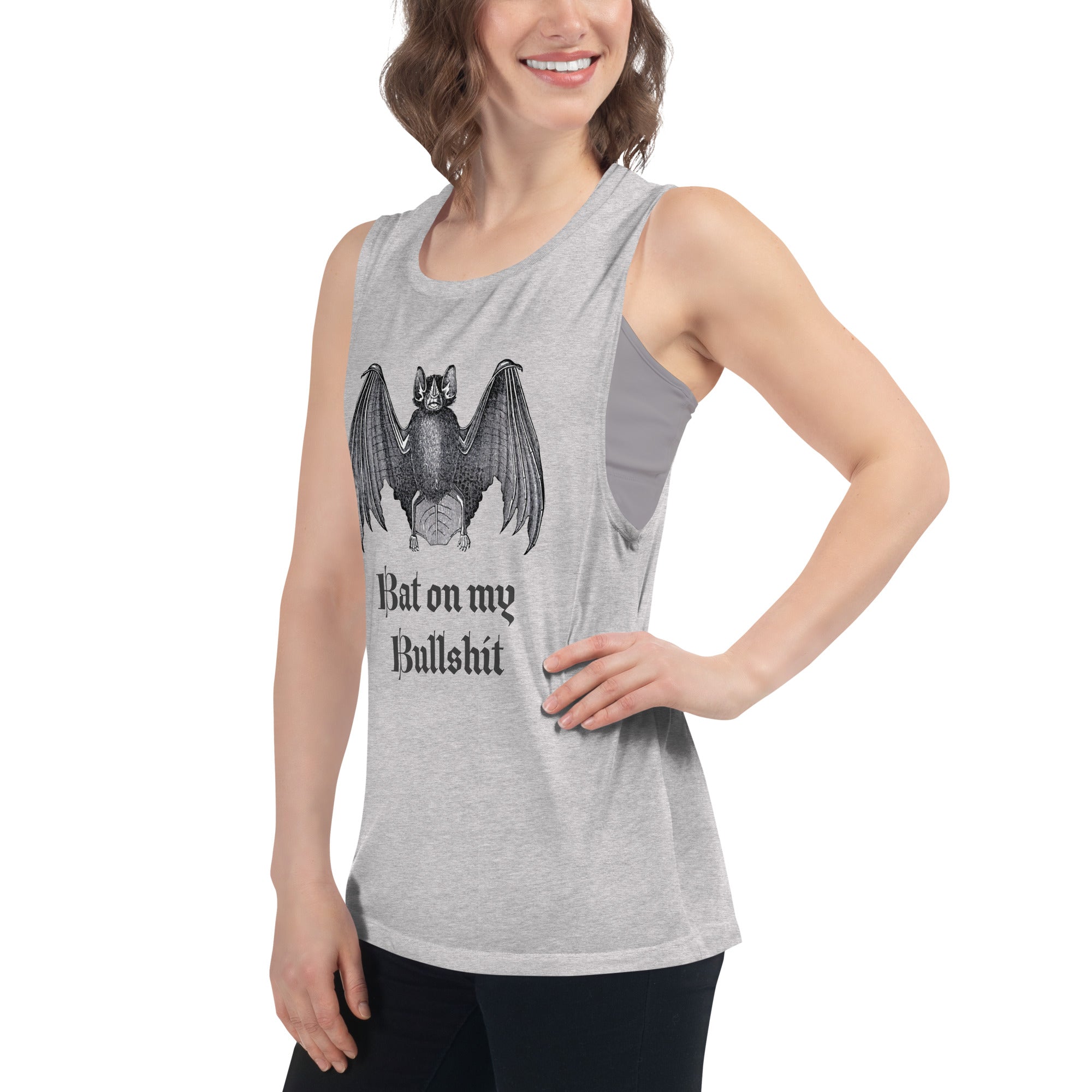 Bat on My Bullshit Ladies’ Muscle Tank